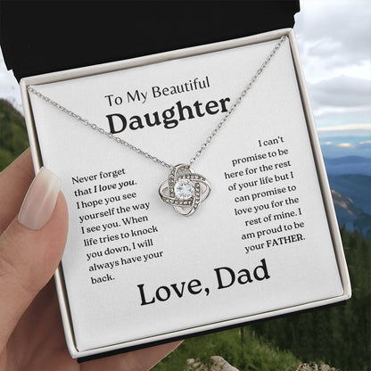 My Daughter | Dad has your back - Love Knot Necklace