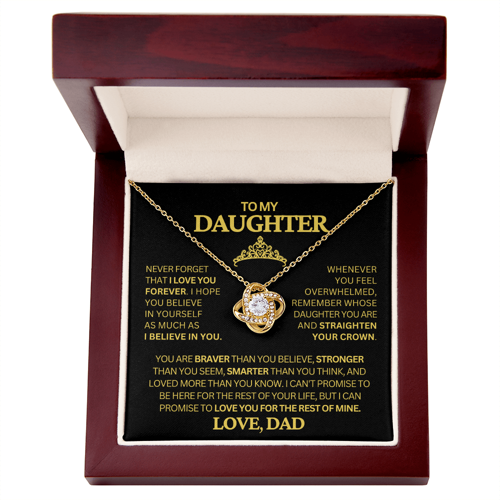 To My Daughter | Never Forget | Love Knot Necklace
