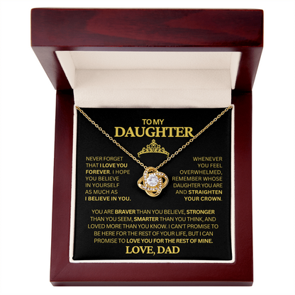 To My Daughter | Never Forget | Love Knot Necklace