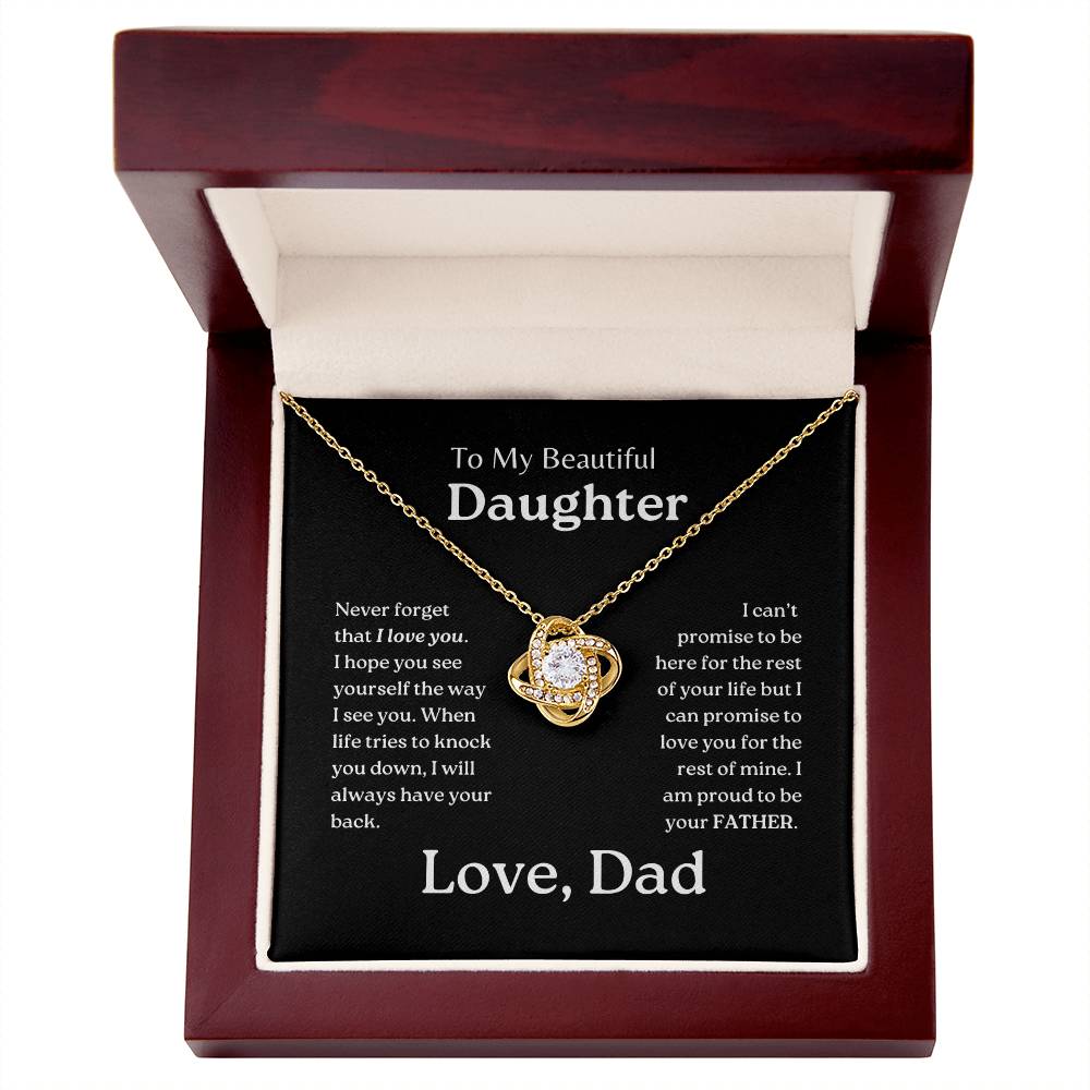 My Daughter | Dad has your back - Love Knot Necklace