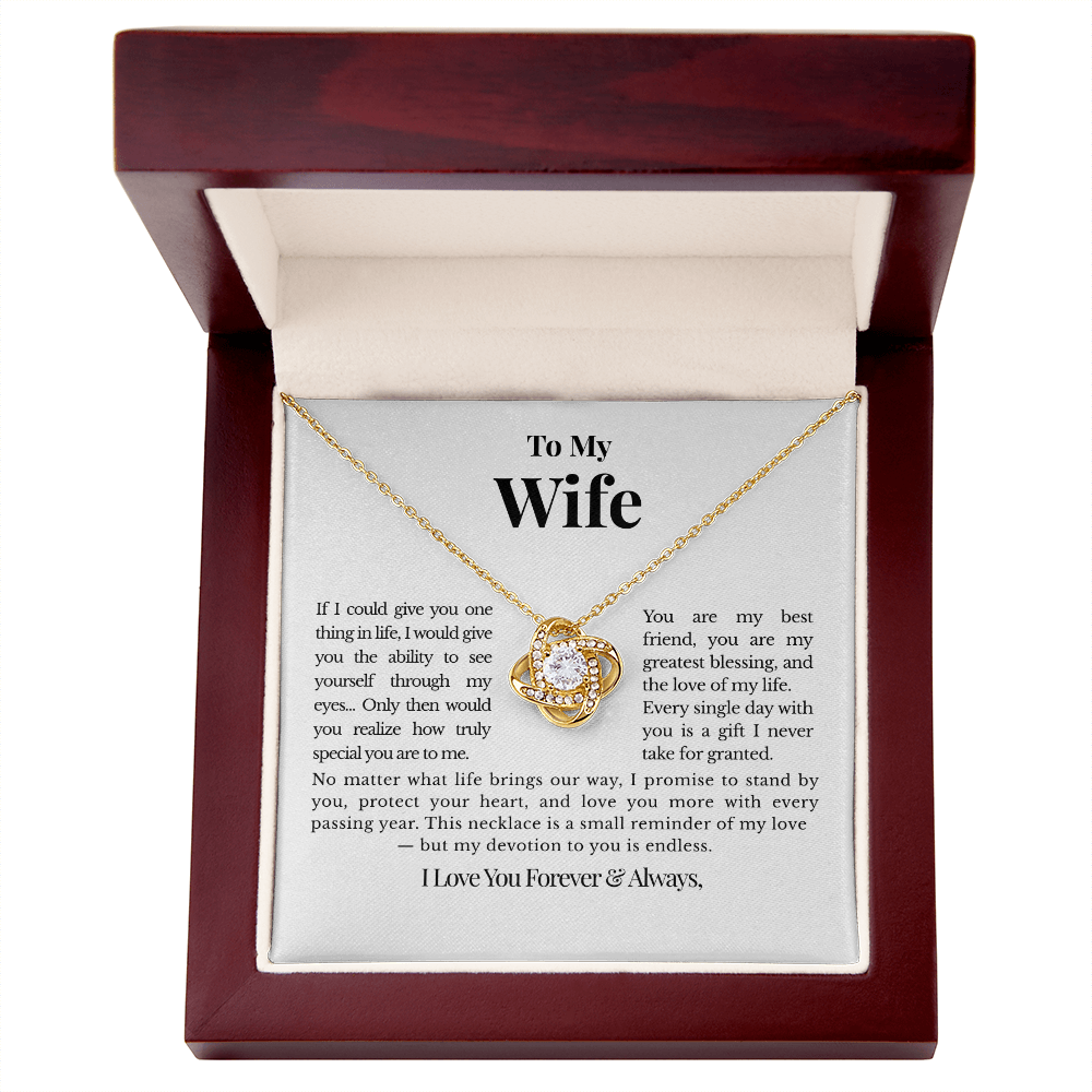 To My Wife – Personalized Love Knot Necklace