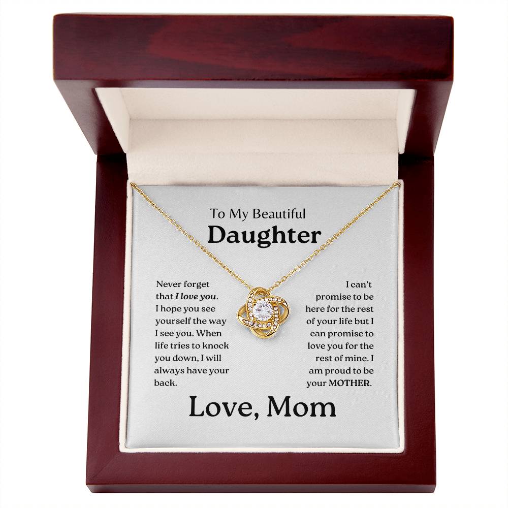 My Daughter | Mom has your back - Love Knot Necklace