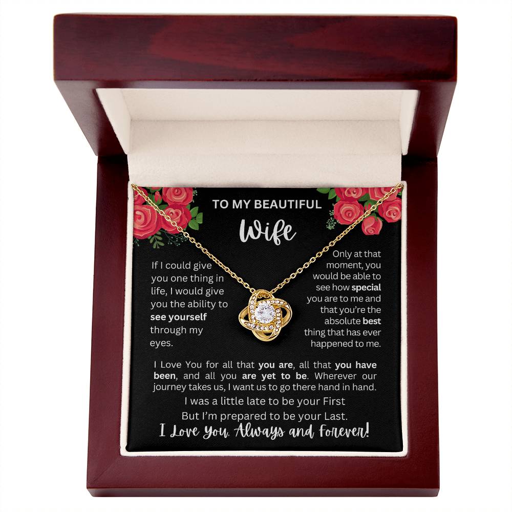 To My Wife | See Through My Eyes - Love Knot Necklace