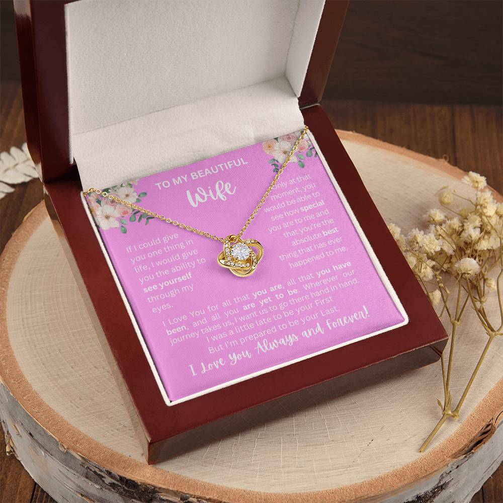 To My Wife | See Through My Eyes - Love Knot Necklace