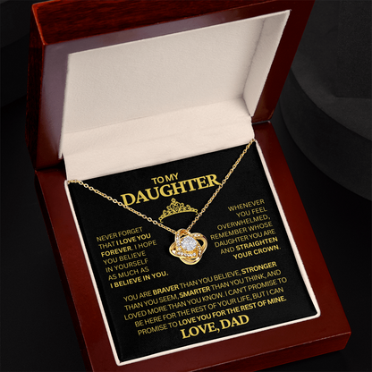 To My Daughter | Never Forget | Love Knot Necklace