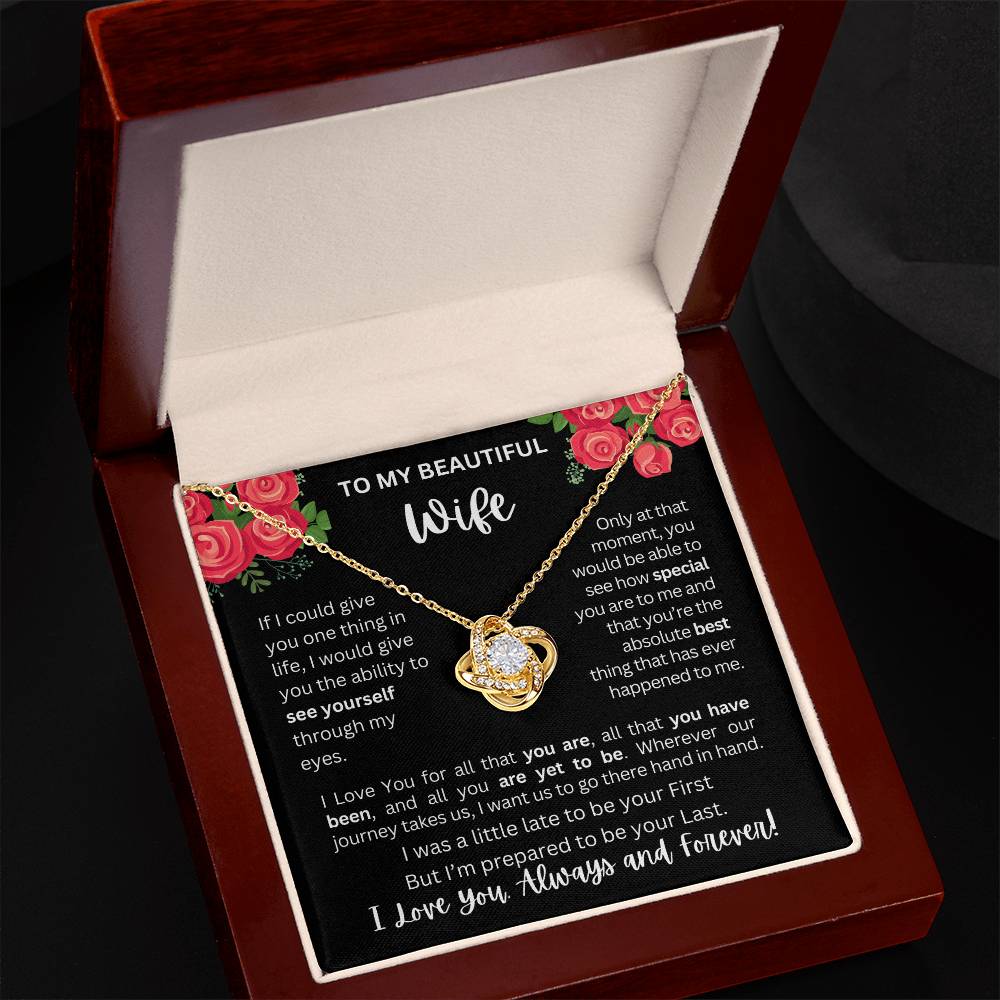 To My Wife | See Through My Eyes - Love Knot Necklace