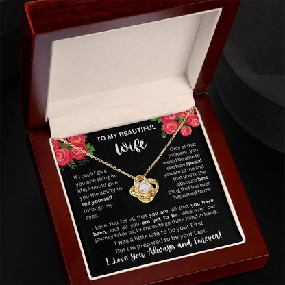 To My Wife | See Through My Eyes - Love Knot Necklace