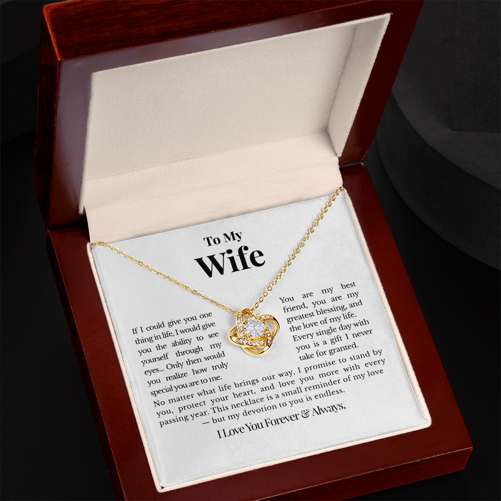 To My Wife – Personalized Love Knot Necklace