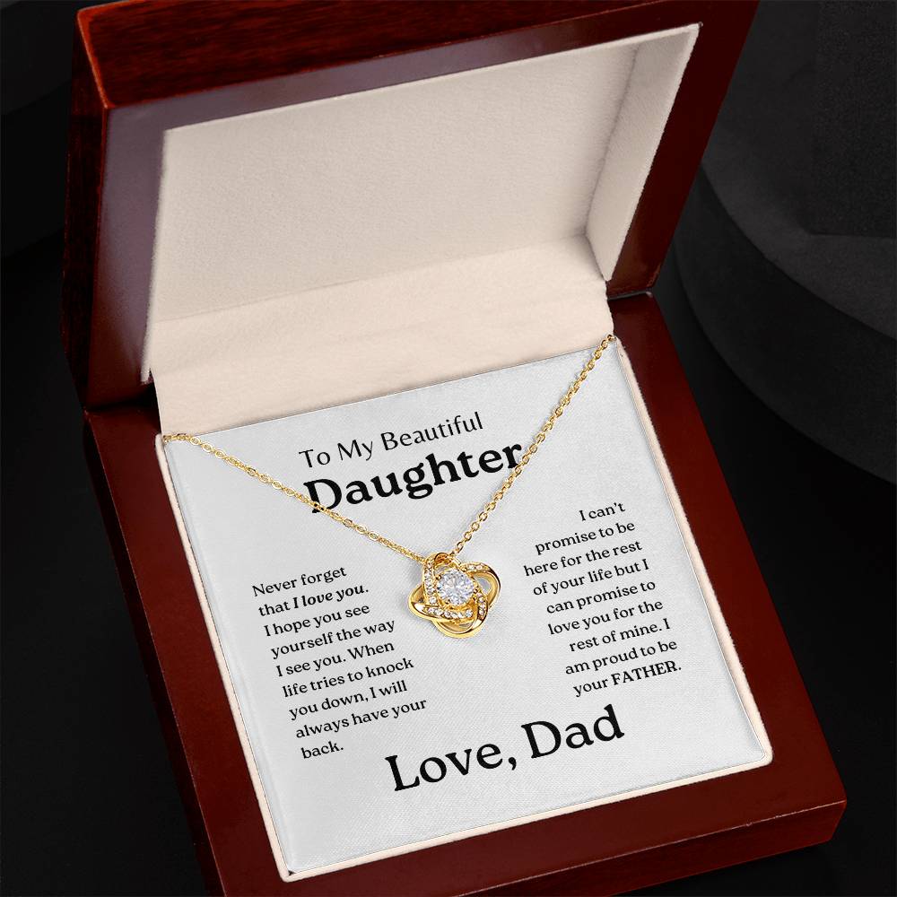 My Daughter | Dad has your back - Love Knot Necklace