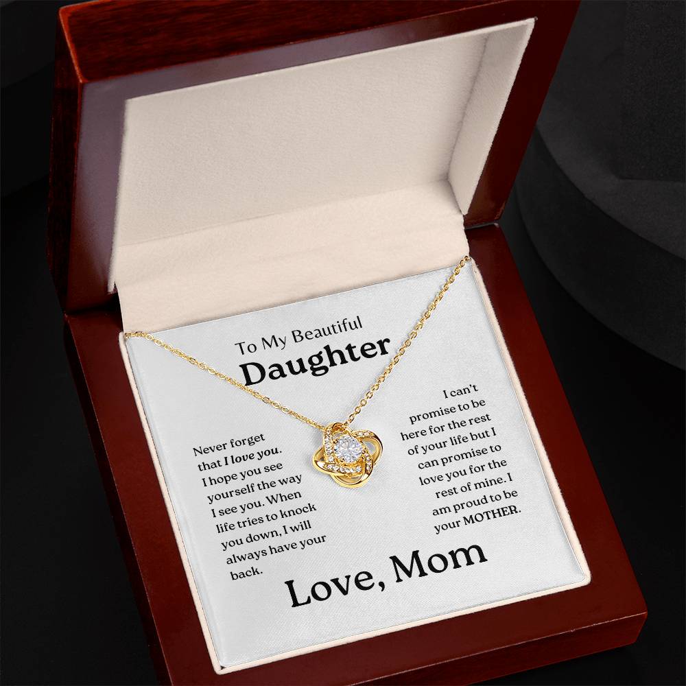 My Daughter | Mom has your back - Love Knot Necklace