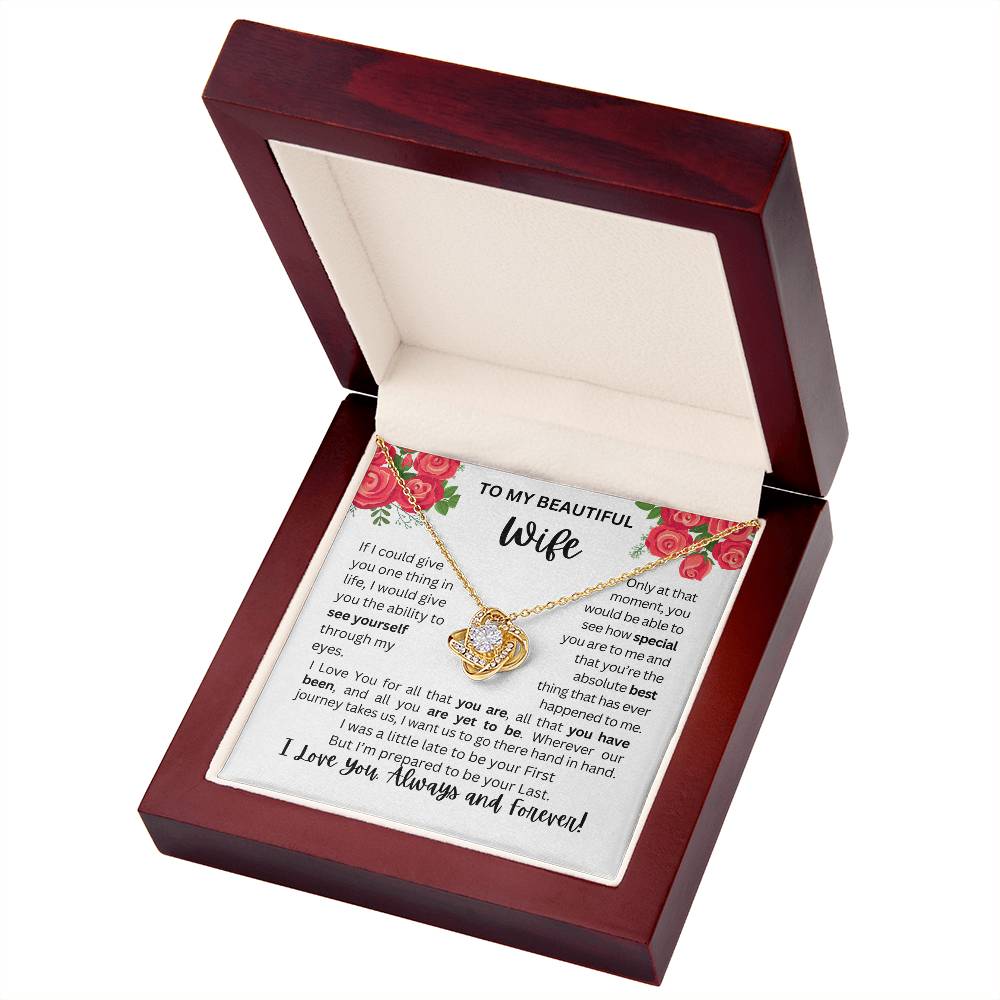 To My Wife | See Through My Eyes - Love Knot Necklace