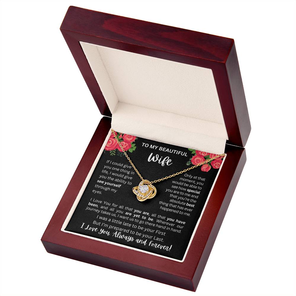 To My Wife | See Through My Eyes - Love Knot Necklace