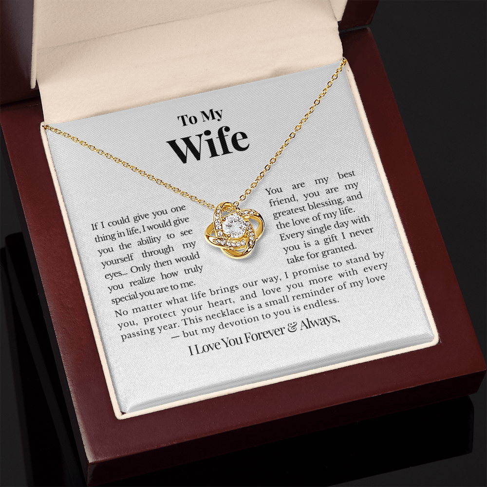 To My Wife – Personalized Love Knot Necklace