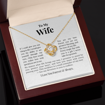 To My Wife – Personalized Love Knot Necklace