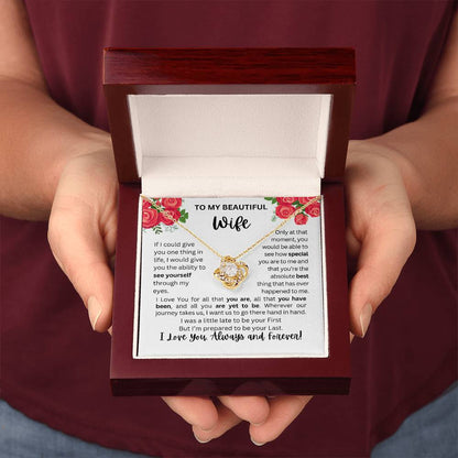 To My Wife | See Through My Eyes - Love Knot Necklace