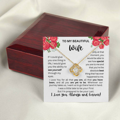 To My Wife | See Through My Eyes - Love Knot Necklace