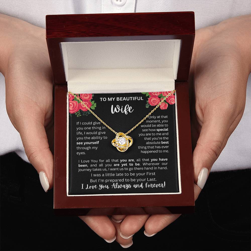 To My Wife | See Through My Eyes - Love Knot Necklace