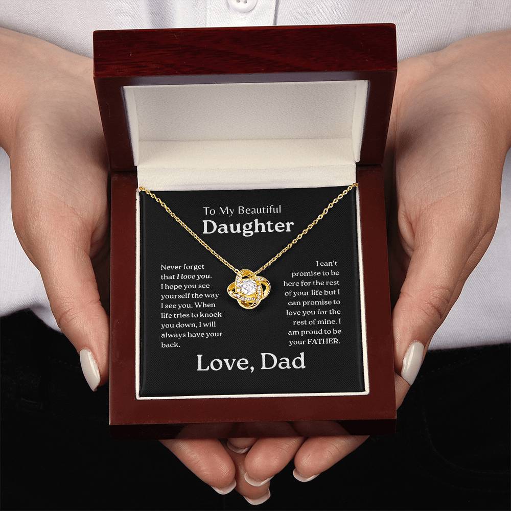 My Daughter | Dad has your back - Love Knot Necklace