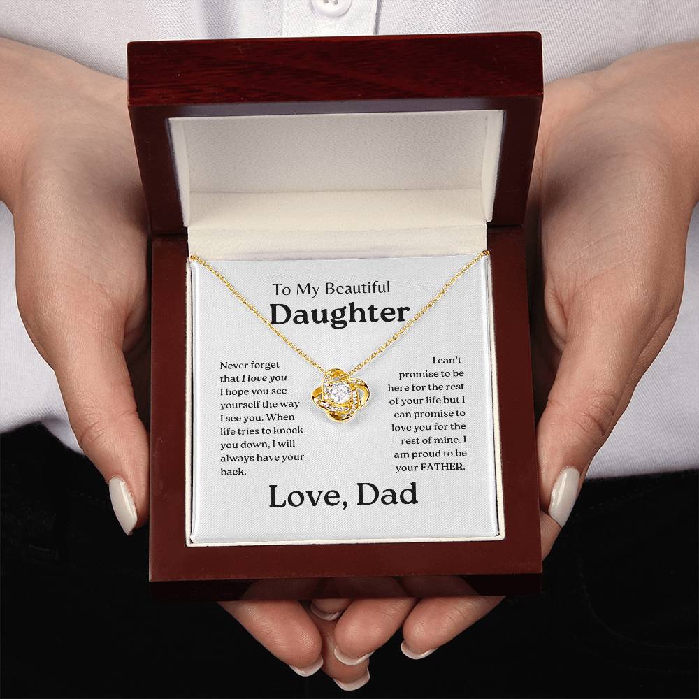 My Daughter | Dad has your back - Love Knot Necklace