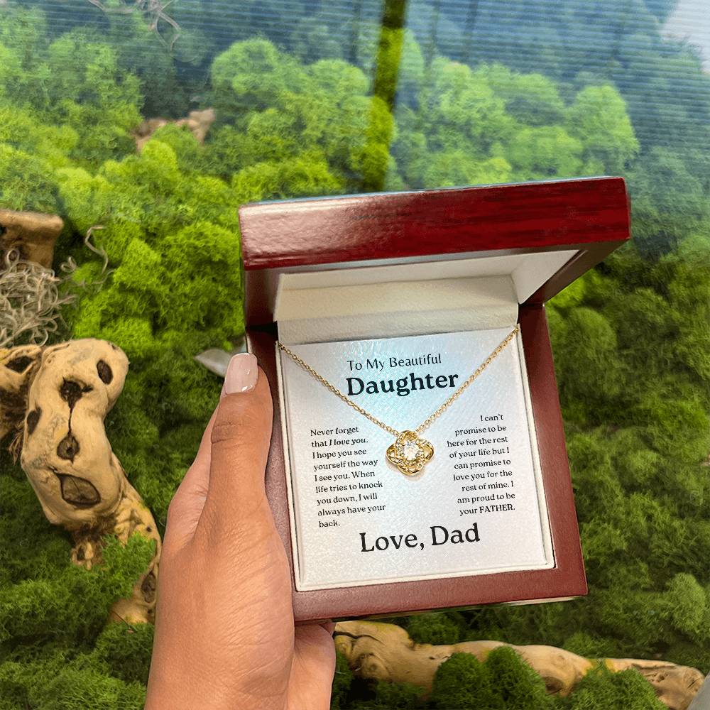 My Daughter | Dad has your back - Love Knot Necklace