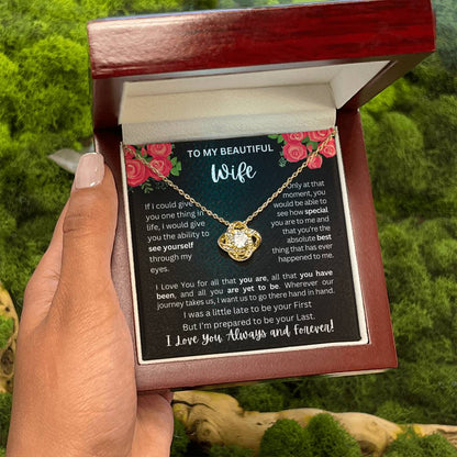To My Wife | See Through My Eyes - Love Knot Necklace