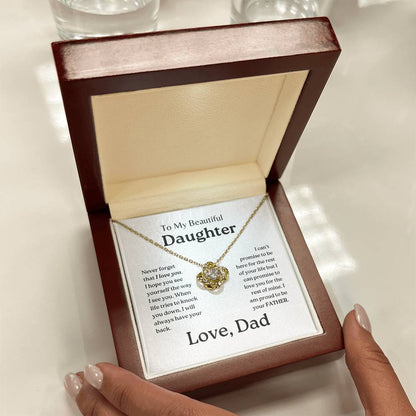 My Daughter | Dad has your back - Love Knot Necklace