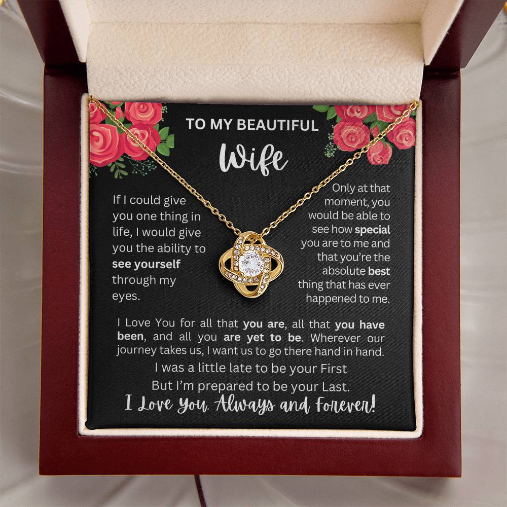 To My Wife | See Through My Eyes - Love Knot Necklace