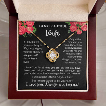 To My Wife | See Through My Eyes - Love Knot Necklace