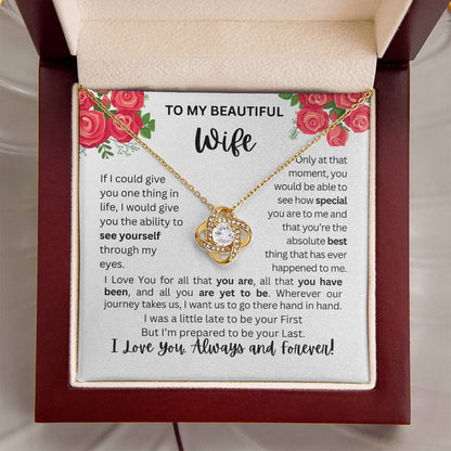 To My Wife | See Through My Eyes - Love Knot Necklace