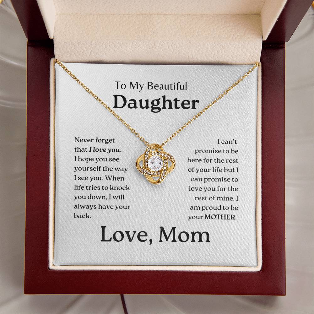 My Daughter | Mom has your back - Love Knot Necklace