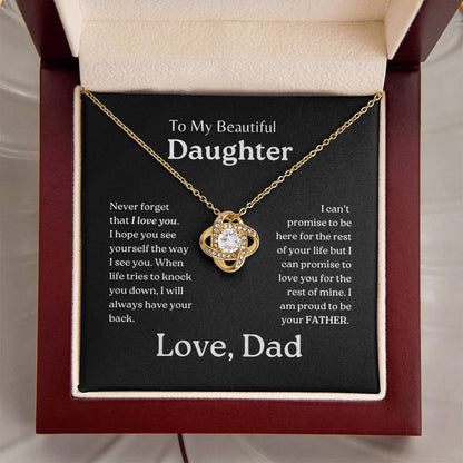 My Daughter | Dad has your back - Love Knot Necklace