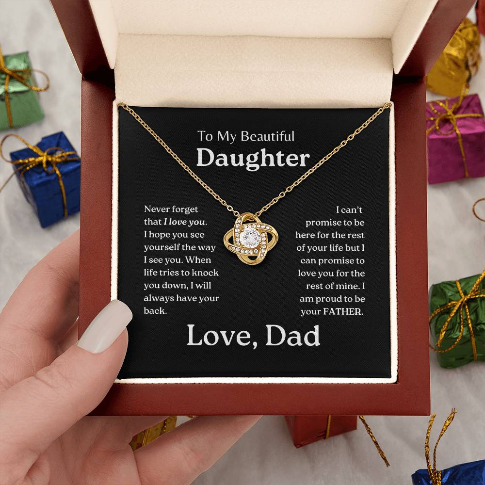 My Daughter | Dad has your back - Love Knot Necklace