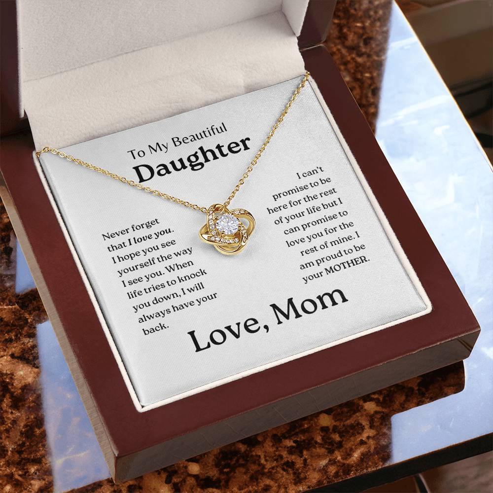 My Daughter | Mom has your back - Love Knot Necklace