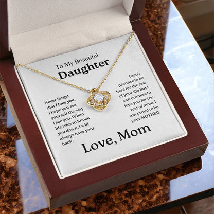 My Daughter | Mom has your back - Love Knot Necklace
