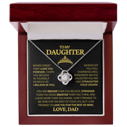 To My Daughter | Never Forget | Love Knot Necklace