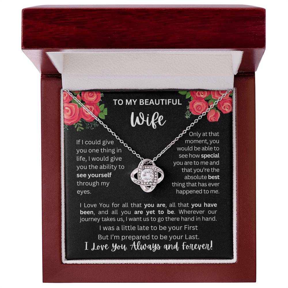 To My Wife | See Through My Eyes - Love Knot Necklace