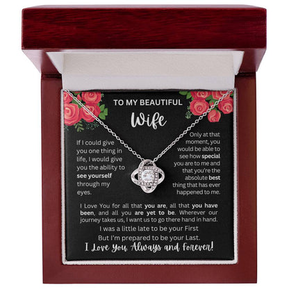 To My Wife | See Through My Eyes - Love Knot Necklace