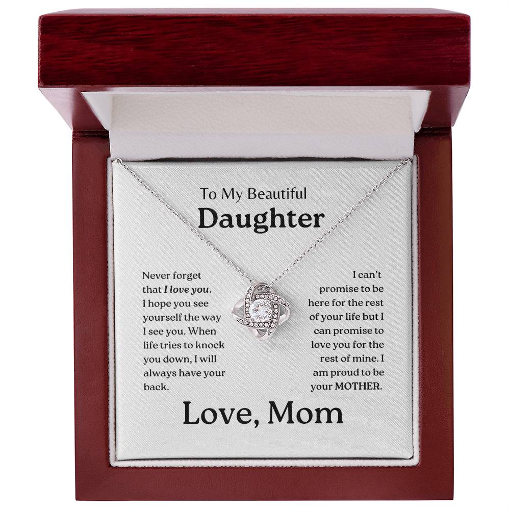 My Daughter | Mom has your back - Love Knot Necklace