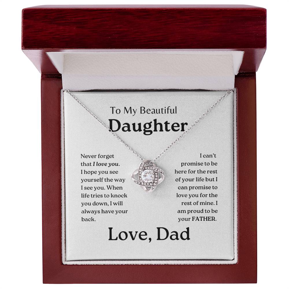 My Daughter | Dad has your back - Love Knot Necklace