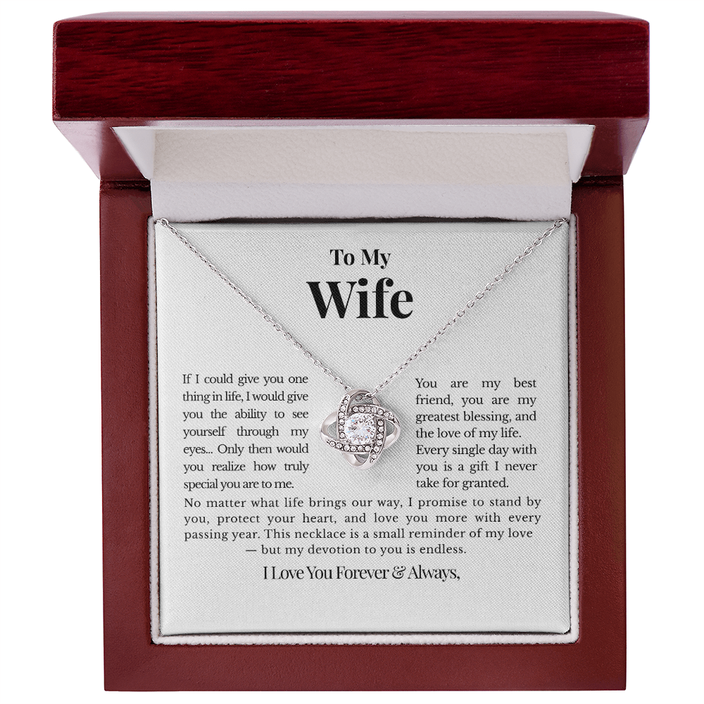 To My Wife – Personalized Love Knot Necklace
