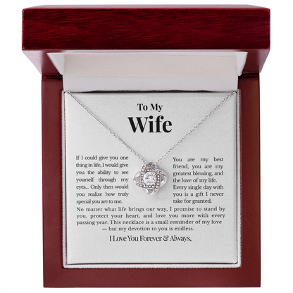 To My Wife – Personalized Love Knot Necklace