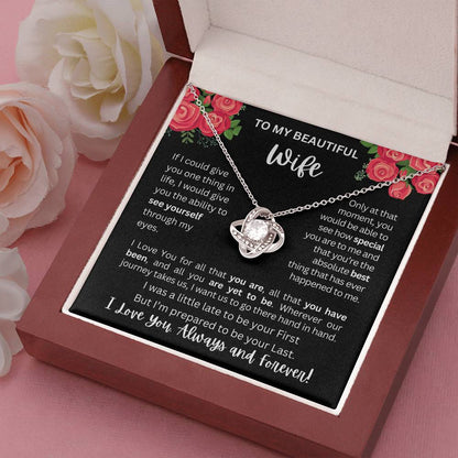 To My Wife | See Through My Eyes - Love Knot Necklace