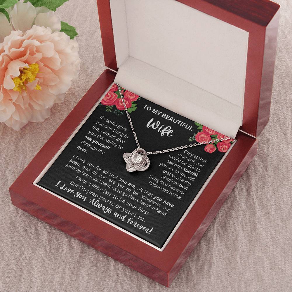To My Wife | See Through My Eyes - Love Knot Necklace