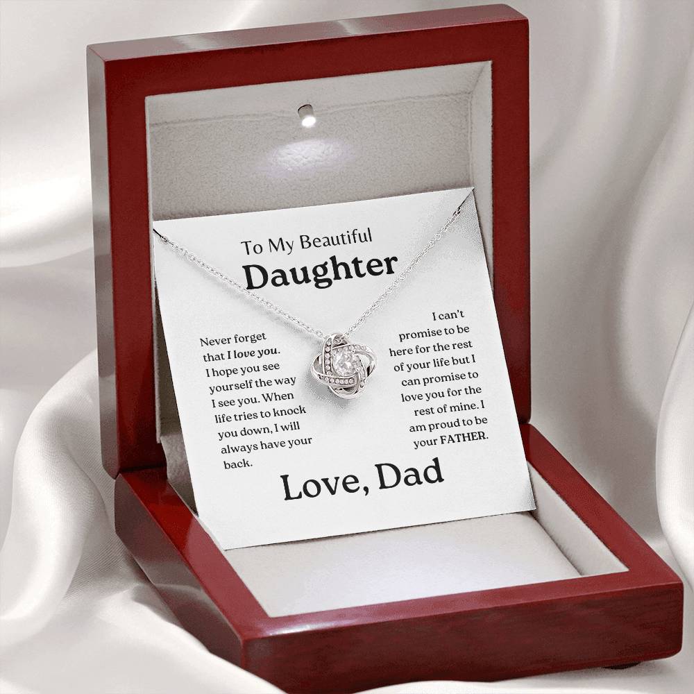 My Daughter | Dad has your back - Love Knot Necklace