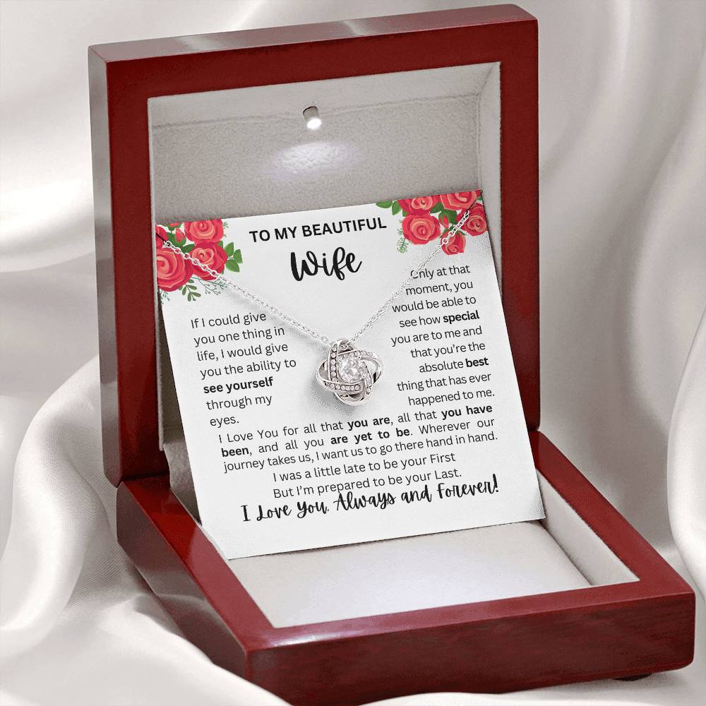 To My Wife | See Through My Eyes - Love Knot Necklace