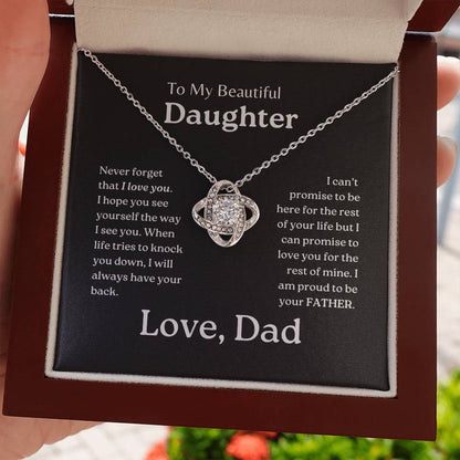 My Daughter | Dad has your back - Love Knot Necklace