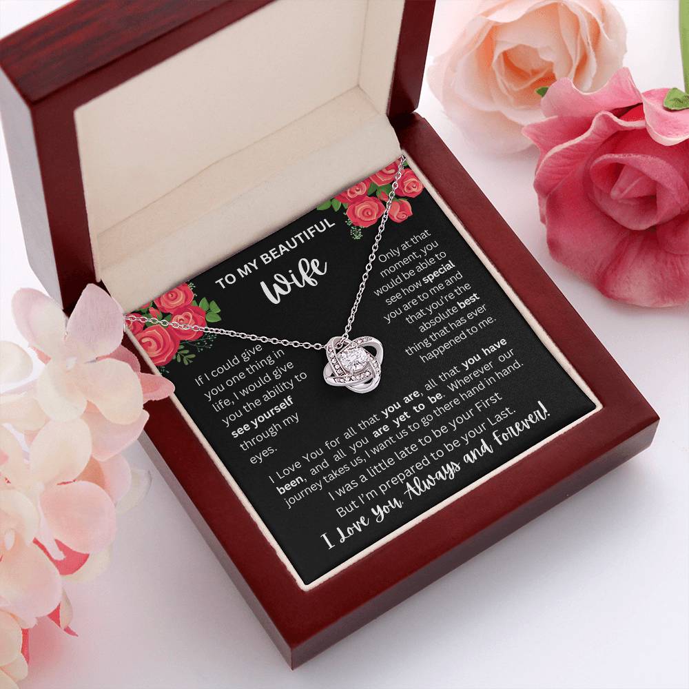 To My Wife | See Through My Eyes - Love Knot Necklace