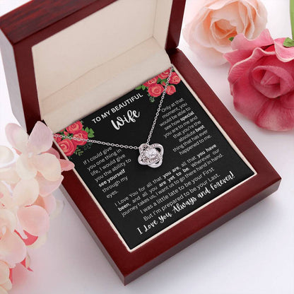 To My Wife | See Through My Eyes - Love Knot Necklace