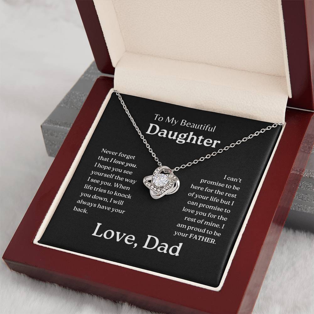 My Daughter | Dad has your back - Love Knot Necklace