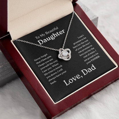 My Daughter | Dad has your back - Love Knot Necklace
